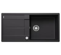 BLANCO METRA XL 6 S-F | Lavello in granito in silgranito nero | Tipo di montaggio: a filo di superficie | reversibile | per sottolavelli larghi 60 cm | Grande bacino | Superficie facile da pulire