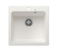 BLANCO NAYA 5 | Silgranit bianco | Tipo di montaggio: montaggio superiore | senza funzionamento di scarico | Armadio base da 50 | Grande volume per un uso ottimale | Superficie facile da pulire