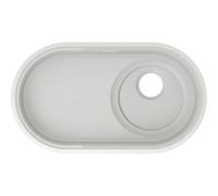 BLANCO OOVALON 700-U | Lavello in Velgranit Cloud White | Design ovale | Copertura di scarico CapFlow | Scarico spostato per più spazio | Facile da pulire e resistente | Lavello da cucina Premium