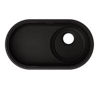 BLANCO OOVALON 700-U | Lavello in Velgranit Mystic Black | Design ovale | Coperchio di scarico CapFlow | Scarico spostato per più spazio | Facile da pulire e resistente | Lavello da cucina Premium