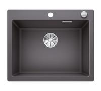 BLANCO PLEON 6 | SILGRANIT grigio roccia | Tipo di montaggio: montaggio superiore | con interruttore di scarico | Armadio base 60 | Volume massimo grazie al bacino particolarmente profondo