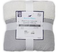 Blanco Raya Plaid tinta unita Letto Singolo con inserto pelliccia agnellata colore Grigio - WH002