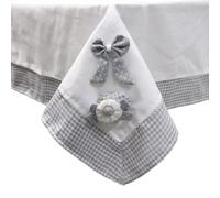 Blanco Raya Tovaglia Rettangolare 12 Posti con stampa e applicazioni in rilievo cuore e fiocco colore Grigio - SD2018-2