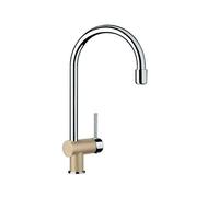 Blanco - Rubinetto da cucina effetto Silgranit, miscelatore monocomando di metallo champagner/chrom