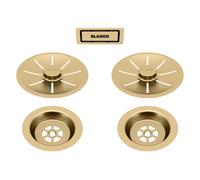 Blanco set di scarico e troppopieno per lavabo doppio, 203477, Universal satin gold [Accessori > per Lavelli Cucina]