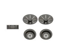 Blanco set di scarico e troppopieno per lavabo doppio, 206901, Universal dark steel satin [Lavelli da Cucina > Accessori per Lavelli da Cucina]