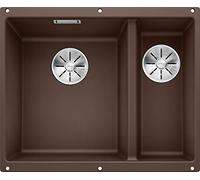 BLANCO SUBLINE 340/160-U - Lavello da cucina sotto-top doppio per basi di lavello con larghezza di 60 cm - SILGRANIT - Marrone - 523557