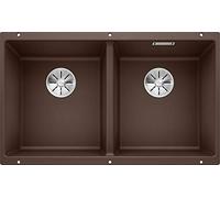 BLANCO SUBLINE 350/350-U - Lavello da cucina sotto-top doppio per basi di lavello con larghezza di 80 cm - SILGRANIT - Marrone - 523583