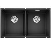 BLANCO SUBLINE 350/350-U - Lavello da cucina sotto-top doppio per basi di lavello con larghezza di 80 cm - SILGRANIT - Grigio - 523574