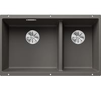 BLANCO SUBLINE 430/270-U - Lavello in granito Silgranit, grigio vulcanico | 75,5 x 46 x 21,2 cm. Per mobiletti larghi 80 cm. Un foro e una sola volta montato. Lavabo principale a sinistra