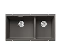 BLANCO SUBLINE 480/320-U | Lavello in granito in SILGRANIT grigio vulcanico | Tipo di montaggio: sottopensile | per mobili larghi 90 cm | Un foro e una sola volta montato | [85,5 x 46 x 21,2 cm]