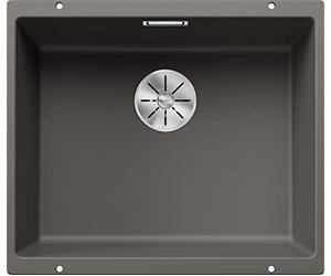 BLANCO SUBLINE 500-U | Lavello in granito grigio vulcanico | Tipo di montaggio: sottostruttura | per sottolavelli larghi 60 cm | Forma bacino 2 in 1: due vasche da bagno, una scollatura e una sola