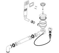 BLANCO 237859 3½" con Comando di Scarico, consigliato per lavelli Dana, DINAS, Lantos, LEMIS, LIVIT, Median, Tipo e Toga, drenaggio Robusto e Durevole | Facile da Montare, Plastica