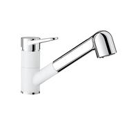 Blanco Wega II rubinetto da cucina, estraibile, orientabile, 526421, Wega II bianco opaco/cromo [Rubinetti da Cucina]