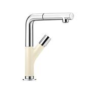 BLANCO Yovis-S, rubinetto da cucina con doccetta estraibile, effetto silgranito, effetto gelsomino, cromato, ad alta pressione, 1 pezzo, 518296