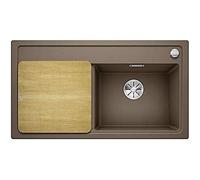 BLANCO Zenar 521944 - Lavello da cucina, in granito in silgranite puradur, con tagliere in legno, colore: noce moscata