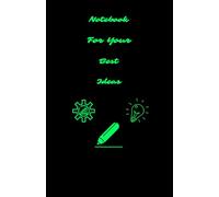 Blank A5 notebook with margins and 60 sheets, black and light green cover by 4noting