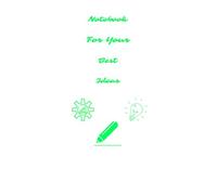 Blank A5 notebook with margins and 60 sheets, white and light green cover by 4noting