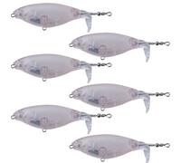 Blank Baits - 6 x Swimbait a coda multi-articolata con occhi realistici, corpo di esca da durevole per pescatori di pittura personalizzati | Esca dura per la al luccio,