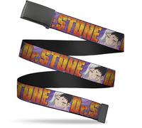 `Blank Black 1.0`` Buckle - Dr. Stone Title Logo And Gen Asagiri Fa... ACC NUOVO