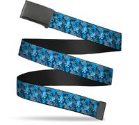 `Blank Black 1.0`` Buckle - The Smurfs Silhouette Poses Stacked Blu... ACC NUOVO