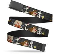 `Blank Black 1.5`` Bo Buckle - Looney Tunes 6-Character Pose Lineu... ACC NUOVO