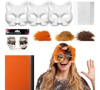 Blank Cat Masque, Mask Material Kit, Costume Craft Prop, 7.48x6.69 inches, creative mesh & felt sheet project men and women making personalized cosplay outfits for masquerade