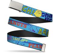 `Blank Chrome 1.0`` Buckle - Peanuts Charlie Brown Snoopy And Woods... ACC NUOVO