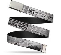 `Blank Chrome 1.0`` Buckle - The New York Ghost Newspaper Headlines... ACC NUOVO