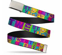 `Blank Chrome 1.0`` Buckle - Tweety Letter Blocks Polka Dot Multi C... ACC NUOVO