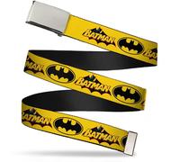 `Blank Chrome 1.0`` Buckle - Vintage Batman Logo & Bat Signal-3 Yel... ACC NUOVO