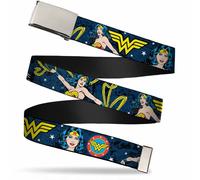 `Blank Chrome 1.0`` Buckle - Wonder Woman Face/Poses/Logos/Comic Sc... ACC NUOVO