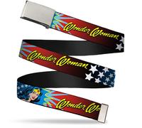 `Blank Chrome 1.0`` Buckle - Wonder Woman Face W/Stars Webbing` ACC NUOVO