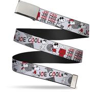 `Blank Chrome 1.5`` Bo Buckle - Peanuts Joe Cool Snoopy Poses And T... ACC NUOVO