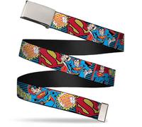 `Blank Chrome 1.5`` Bo Buckle - Superman Logo/Poses/Action Bubbles ... ACC NUOVO