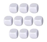 Blank Dice Cubes - 10x Acrylic Rounded Dice Blocks | White Acrylic Uniform Blank Dice Cubes For Classroom Board Games, Sticker, Math Counting Teaching