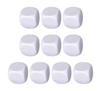 Blank Dice Cubes - 10x Acrylic Rounded Dice Blocks | White Acrylic Uniform Blank Dice Cubes For Classroom Board Games, Sticker, Math Counting Teaching