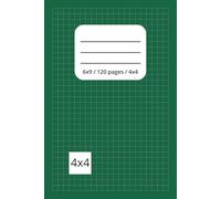Blank Graph Paper Notebook 6 x 9 / 120 Pages / 4x4: Blank Green Exercise Book - Grid Paper 4 Squares per Inch
