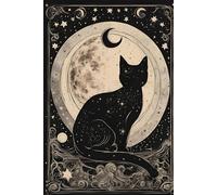 Blank Lined Notebook/Journal/Diary/Agenda - Witchy/Wicca vibes - cute retro Aesthetic with Black Cat, Moon and Stars.: perfect for everyday ... pages decorated with mystical black cats