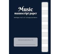 Blank Music Sheet Notebook - Dark Blue Soft Cover: Manuscript Paper | Staff Paper | Staff Manuscript Pad | Blank sheet Music Notebook | 100 Pages 7 Staves Per Page | Full 8.5'' x 11''