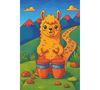 BLANK Musical Notebook - Animal Orchestra - Llama with Bongos: 6x9", 100 pages, 6 staves per page
