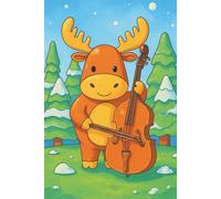 BLANK Musical Notebook - Animal Orchestra - Moose with Double Bass: 6 x 9", 100 pages, 6 staves per page