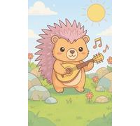 BLANK Musical Notebook - Animal Orchestra - Porcupine with a Mandolin: 6 x 9", 100 pages, 6 staves per page