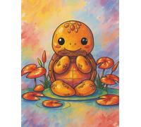 BLANK Musical Notebook - Animal Orchestra - Turtle with Harmonica: 8.5 x 11", 100 pages, 6 staves per page