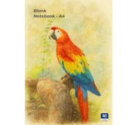Blank Notebook - A4: 120 Pages - Unlined Paper - Scarlet Macaw Colour Portrait Design Edition - Ideal for Drawing, Sketching & Creative Writing - WJ Notelab