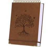 Blank Notebook Sketch Book, A5 Small Sketchbook, 300 Page No Bleed Sketch Pads for Drawing, Leather Hardcover Artist Sketchbook with 100GSM Thick Paper, Spiral Unlined Journal Notebook Brown 8.5"x5.5"