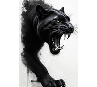 Blank Panther Notebook | 200 Pages | 6x9 Inches | Black Paper Sketchbook or Journal: Bold Panther Cover | For Drawing, Sketching, or Personal Notes | Attitude Notebook