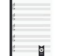 Blank Sheet Music for Piano: Book | Notebook | Journal | 8.5" x 11" | 110 Pages - 55 Sheets | 5 Staves per Page ( Double ) with Clefs for Piano