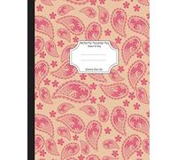 Blank Sheet Music Manuscript Paper Music Notebook Pink Paisley