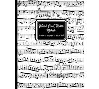 Blank Sheet Music Notebook: Black and White Musical Notes cover, 12 stave staff paper, 100 pages, A4 8.5x11 inch Music Manuscript Paper Musicians Notebook for composing music & writing music notation
